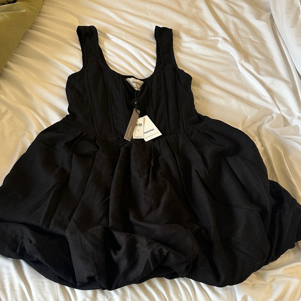 Anthropologie Black Corseted Classic Little Black Dress